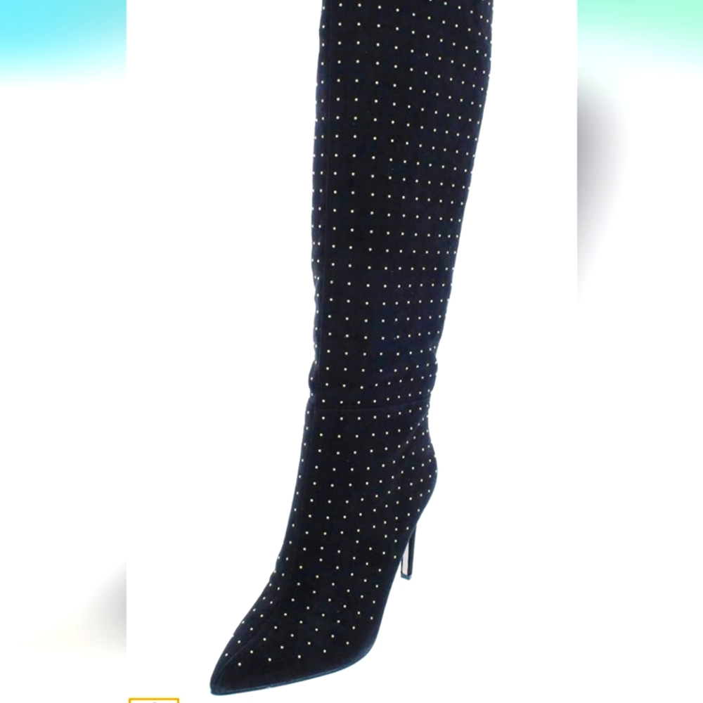 Guess Womens Lilla2 Fabric Pointed Toe Over Knee Fashion Boots (10)